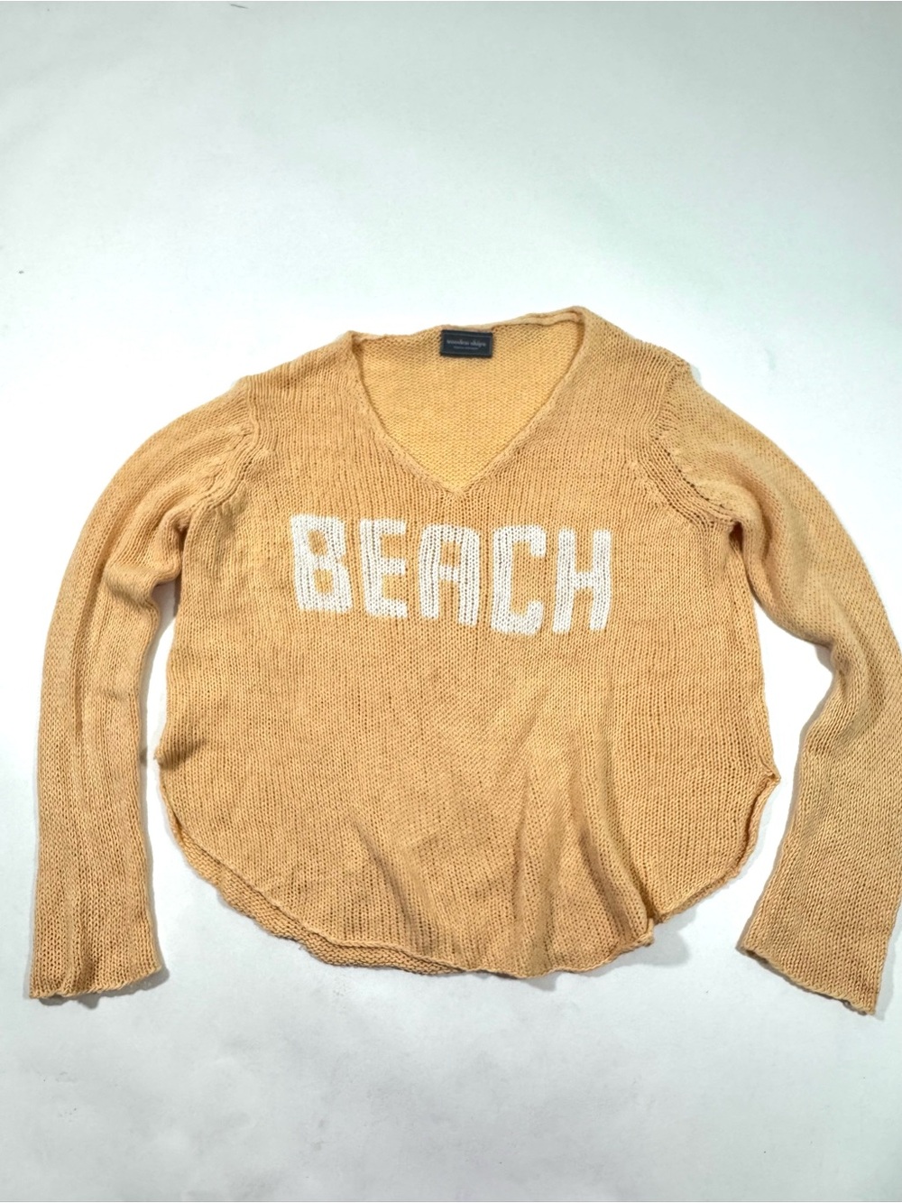 Wooden Ships Open Knit Pullover Sweater Beach